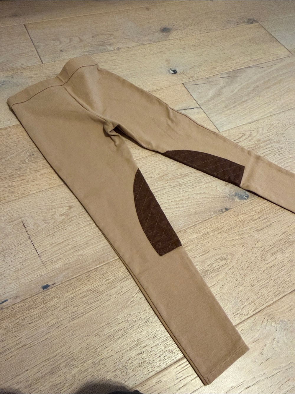 Janie and Jack Brown Quilted Knee Patch Leggings Like New size 8